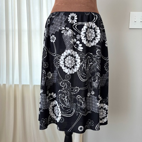 Rag Dresses & Skirts - 90s Vintage Rag Midi Skirt XL Floral Grunge Fairy Whimsigoth Y2K Ren Faire Beach